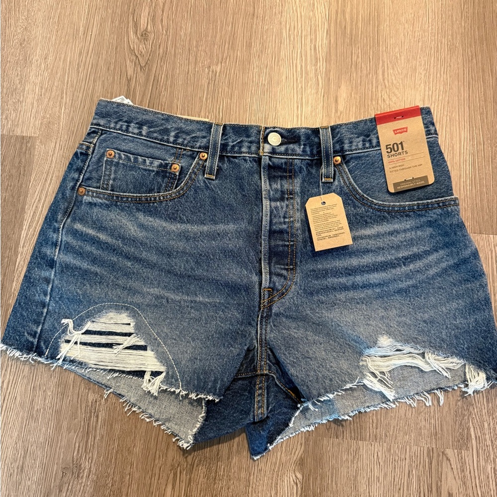 Levi's Distressed Blue Jean Shorts